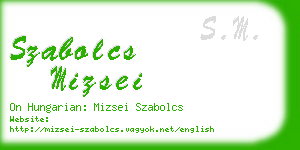 szabolcs mizsei business card
